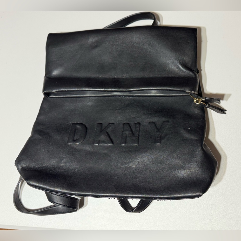 DKNY TILLY Black Faux Leather Backpack – DIY / Restoration Project